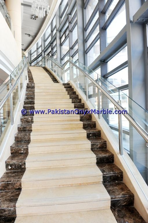 marble stairs steps risers beige marble modern design home office decor natural marble stairs-03