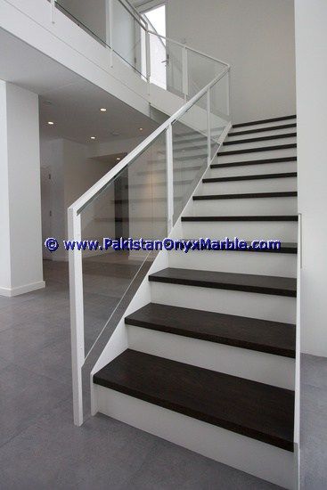 marble stairs steps risers Jet Black marble modern design home office decor natural marble stairs-03