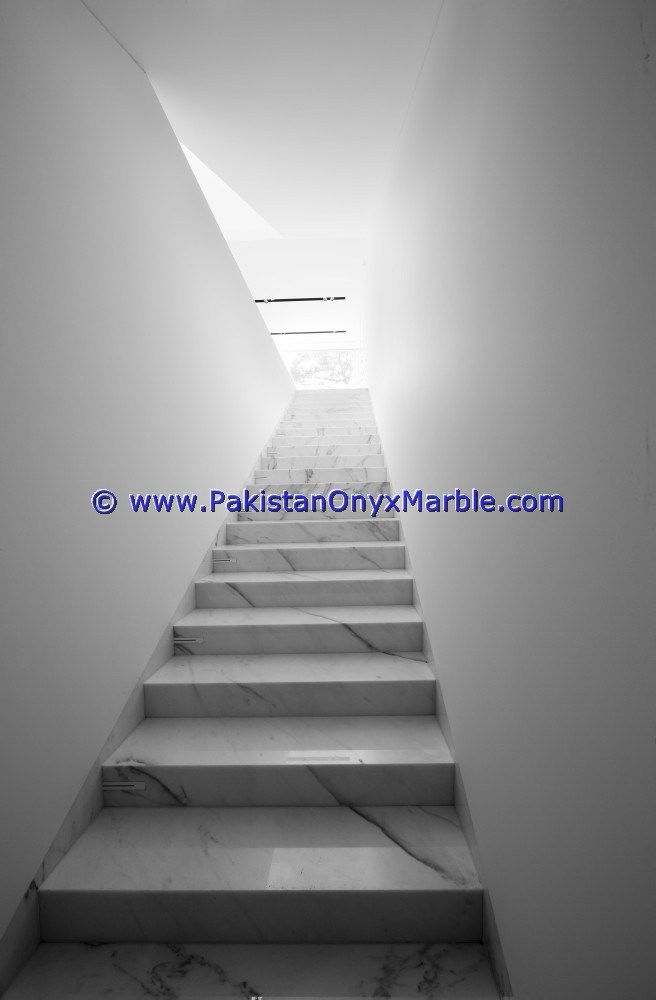 marble stairs steps risers Ziarat White Carrara marble modern design home office decor natural marble stairs-02