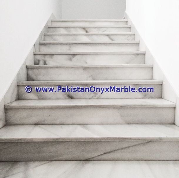 marble stairs steps risers Ziarat White Carrara marble modern design home office decor natural marble stairs-03