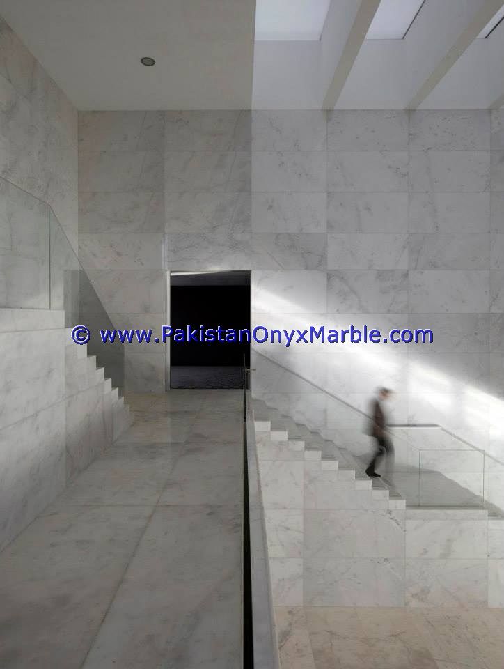 marble stairs steps risers Ziarat White Carrara marble modern design home office decor natural marble stairs-04