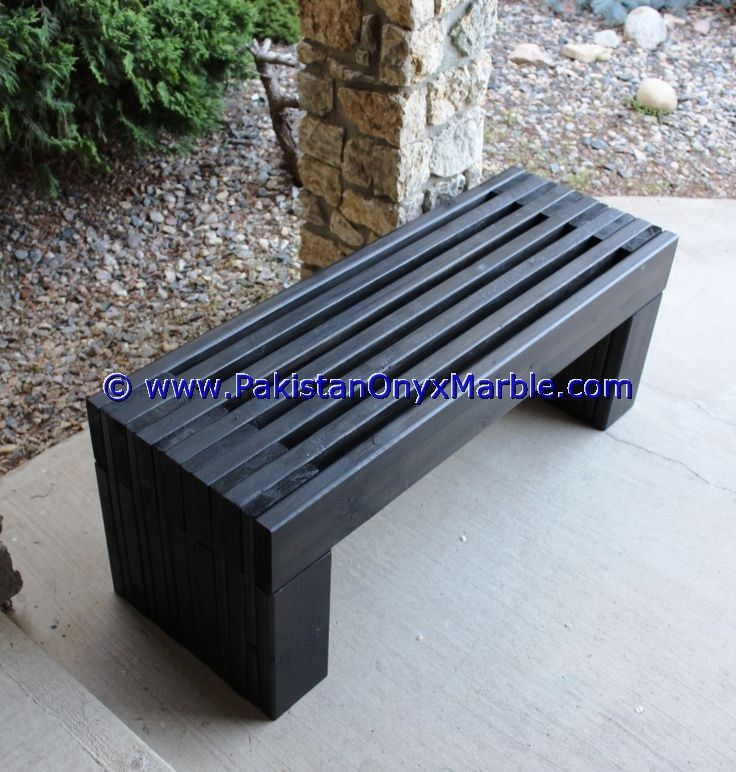 Marble Benches Tables Garden Furniture HandCarved Jet Black Marble-01