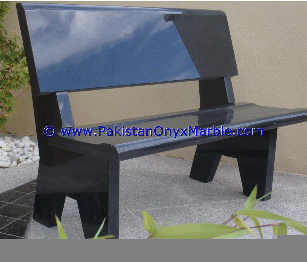 Marble Benches Tables Garden Furniture HandCarved Jet Black Marble-02