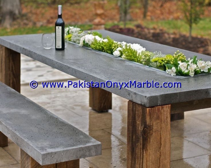 Marble Benches Tables Garden Furniture HandCarved Jet Black Marble-03