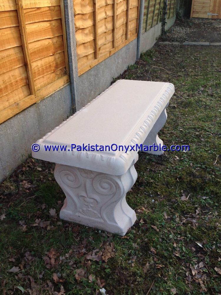 Marble Benches Tables Garden Furniture HandCarved Ziarat White Carrara Marble-01