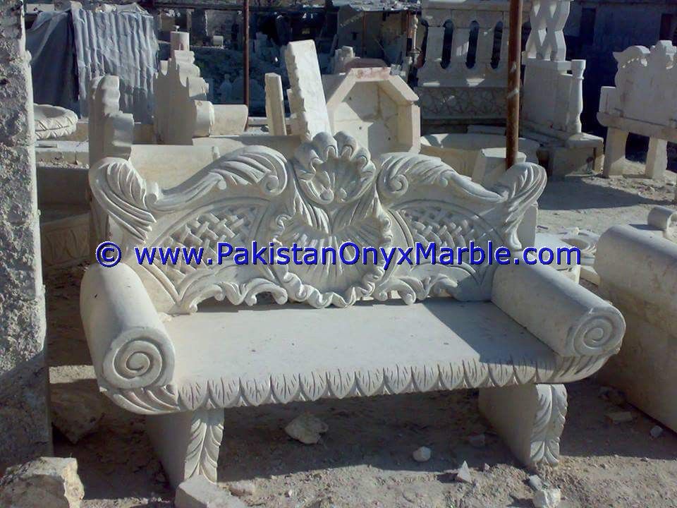 Marble Benches Tables Garden Furniture HandCarved Ziarat White Carrara Marble-04