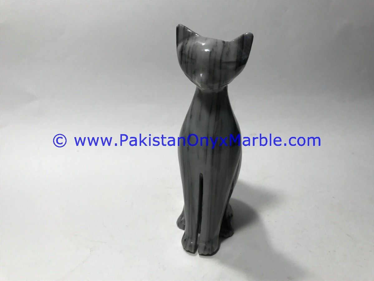 Marble Animals Handcarved cats Statue Sculpture Figurine-04