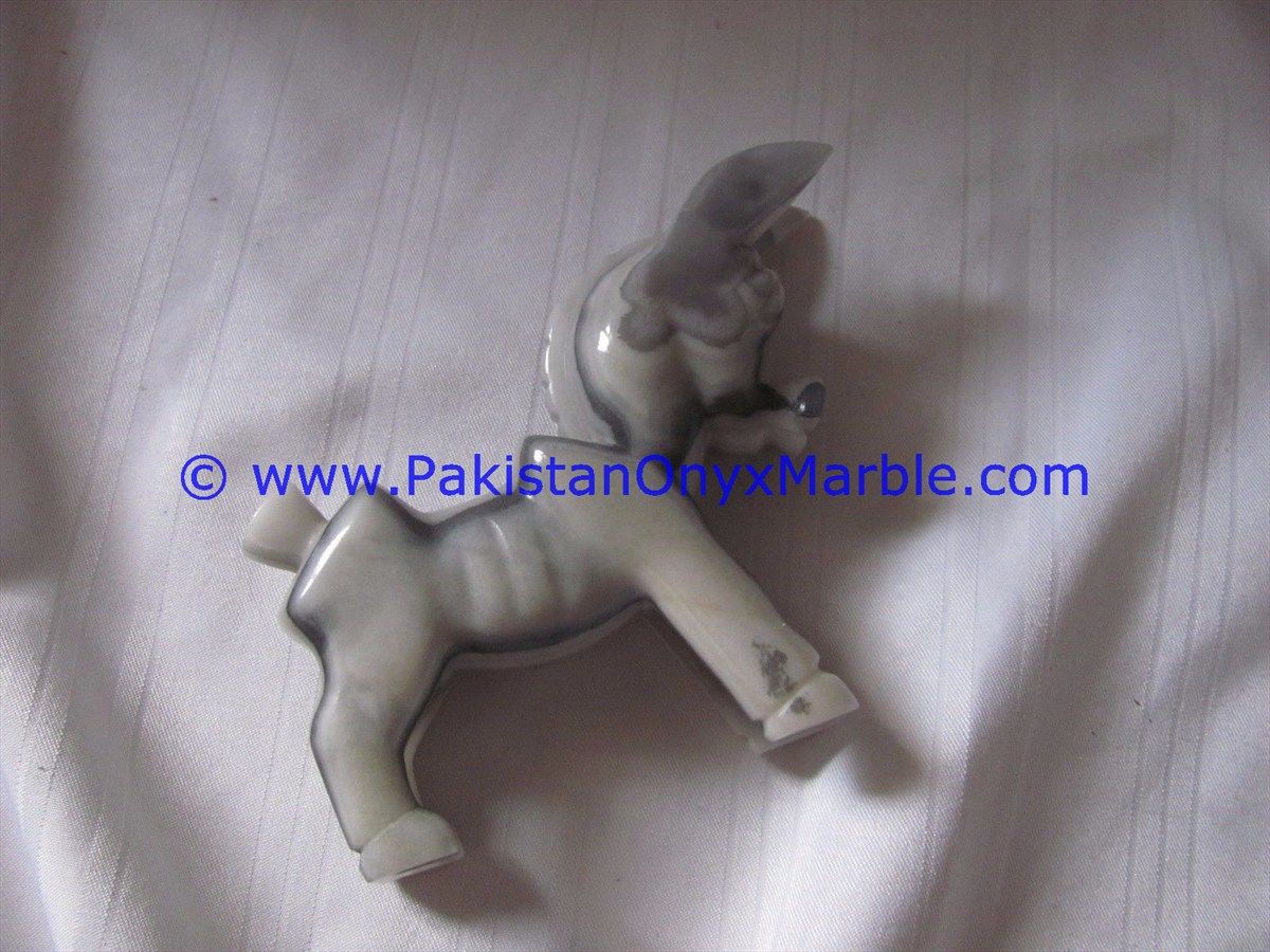 Marble Animals Handcarved donkey Statue Sculpture Figurine-04