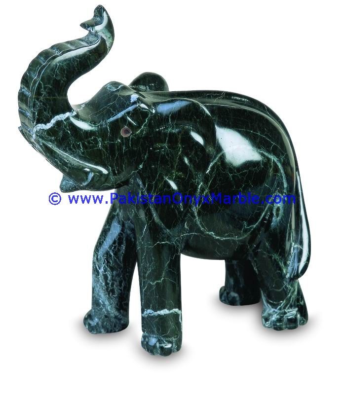 Marble Animals Handcarved elephants Statue Sculpture Figurine-04