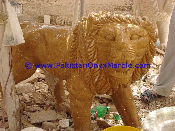 Marble Animals Handcarved lions tigers leopard Statue Sculpture Figurine-02