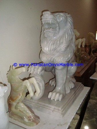 Marble Animals Handcarved lions tigers leopard Statue Sculpture Figurine-04