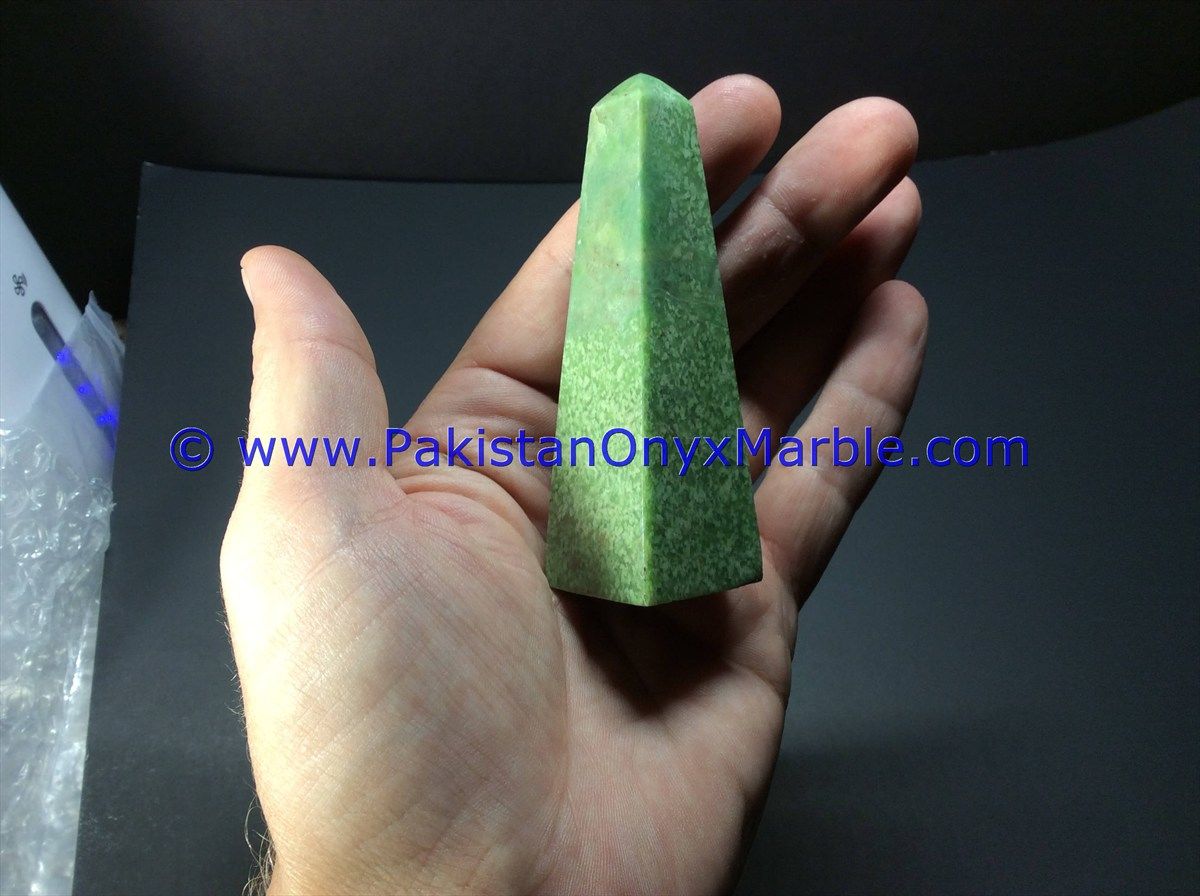 hydrogrossular garnet idocrase natural green stone polished obelisk obelisk tower healing spiritual gemstone wand point reiki stone-12