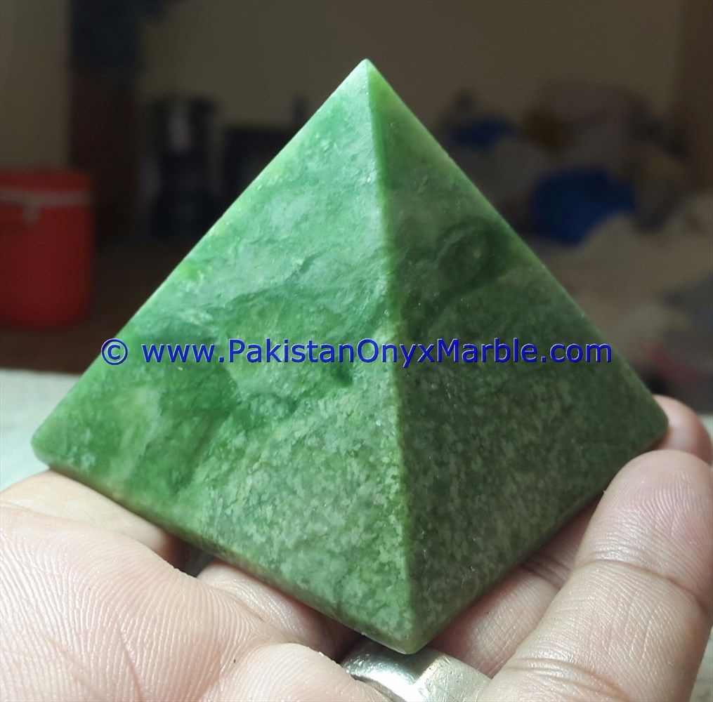 hydrogrossular garnet idocrase natural green stone polished pyramids pyramids tower healing spiritual gemstone wand point reiki stone-13
