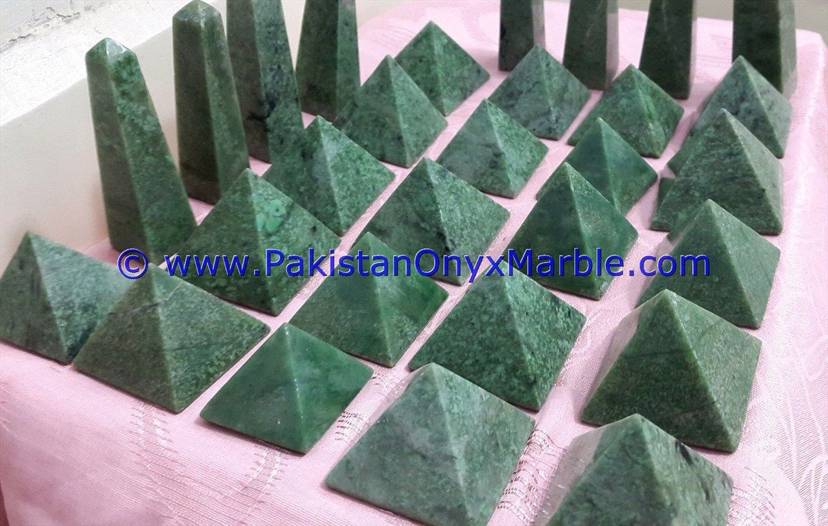 hydrogrossular garnet idocrase natural green stone polished pyramids pyramids tower healing spiritual gemstone wand point reiki stone-15