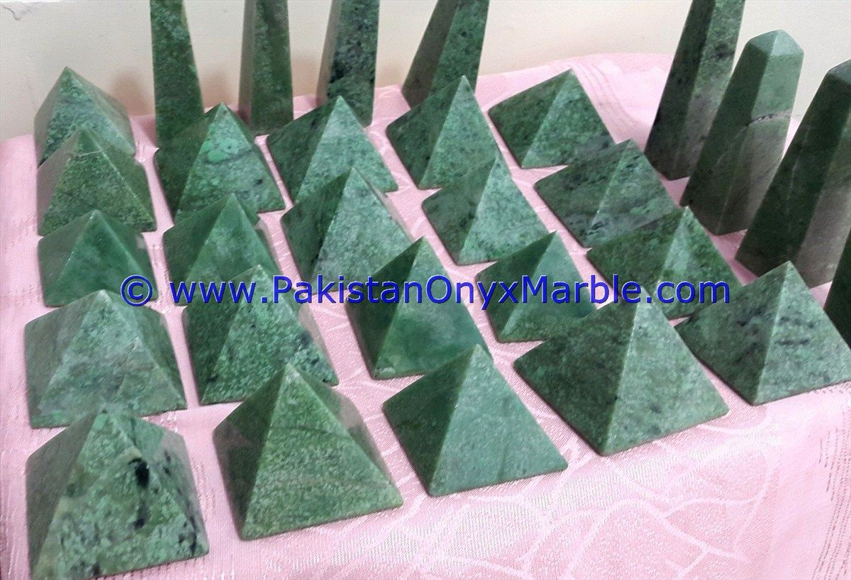 hydrogrossular garnet idocrase natural green stone polished pyramids pyramids tower healing spiritual gemstone wand point reiki stone-16