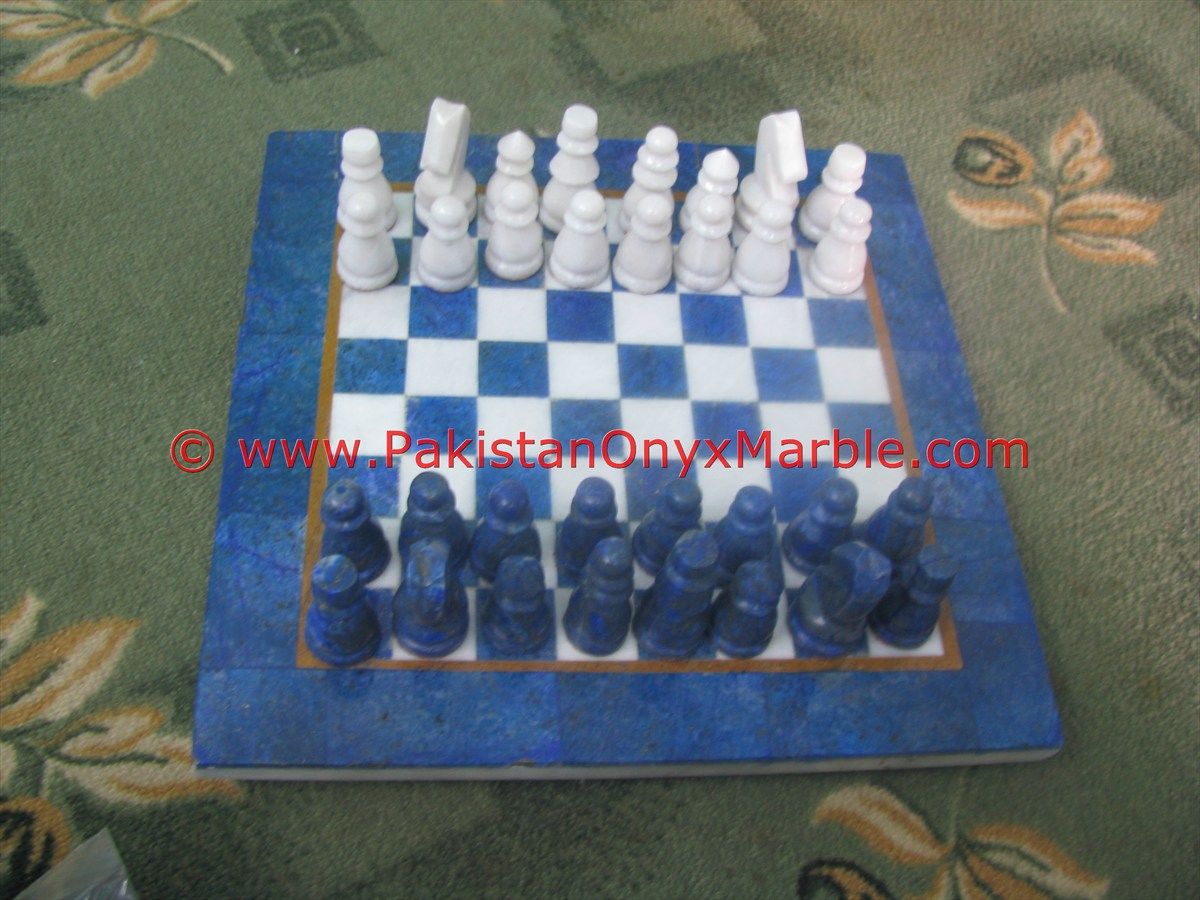 Lapis lazuli Natural Chess Set with Figures-08