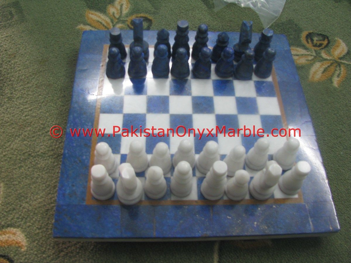 Lapis lazuli Natural Chess Set with Figures-11