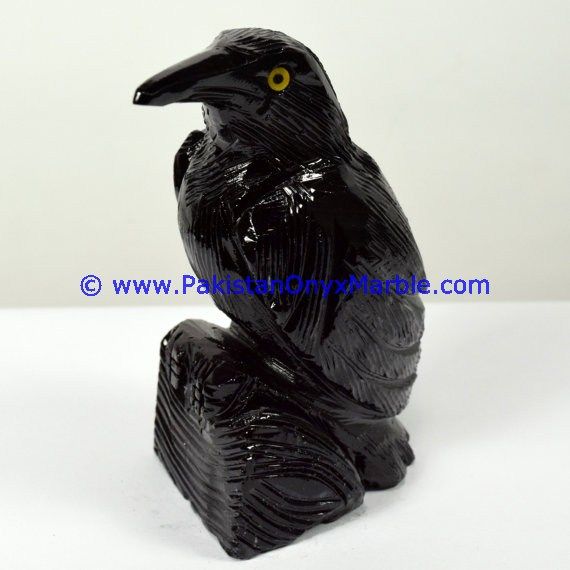 Marble HandCarved crow Statue figurine Sculpture-01