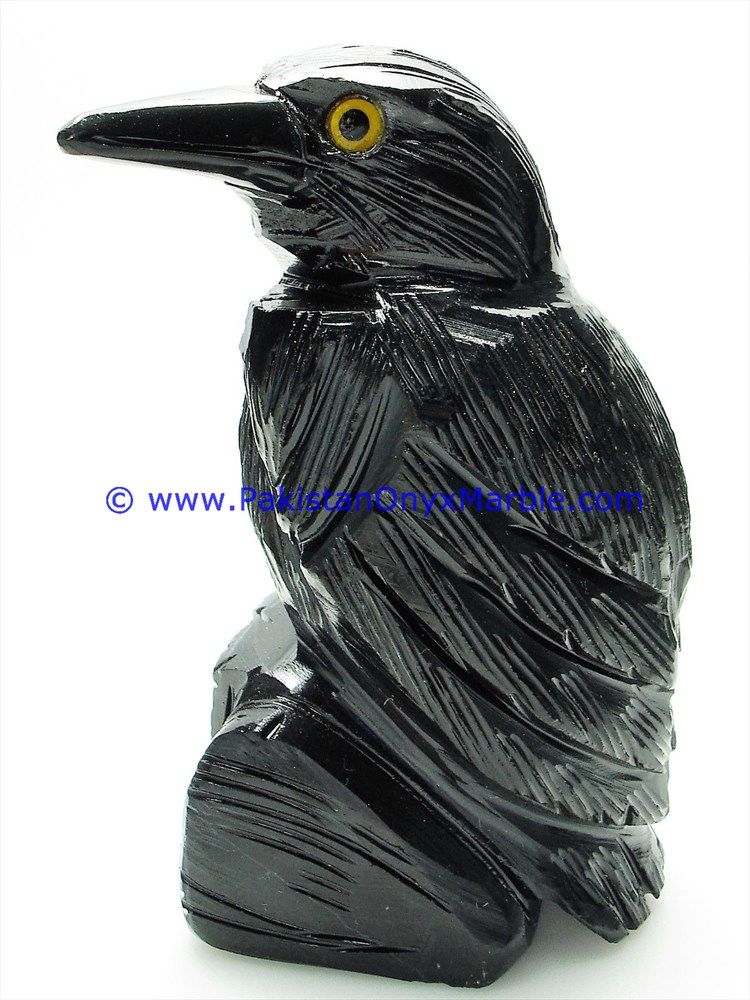 Marble HandCarved crow Statue figurine Sculpture-02