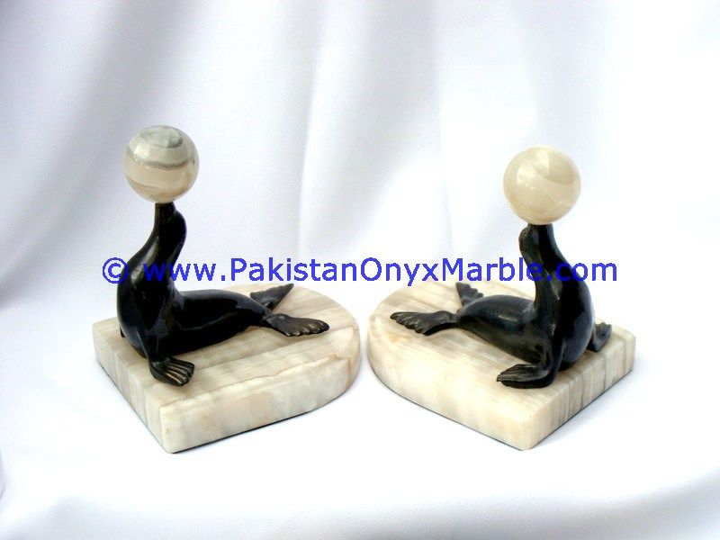Marble Animals Handcarved bookends Statue Sculpture Figurine-02