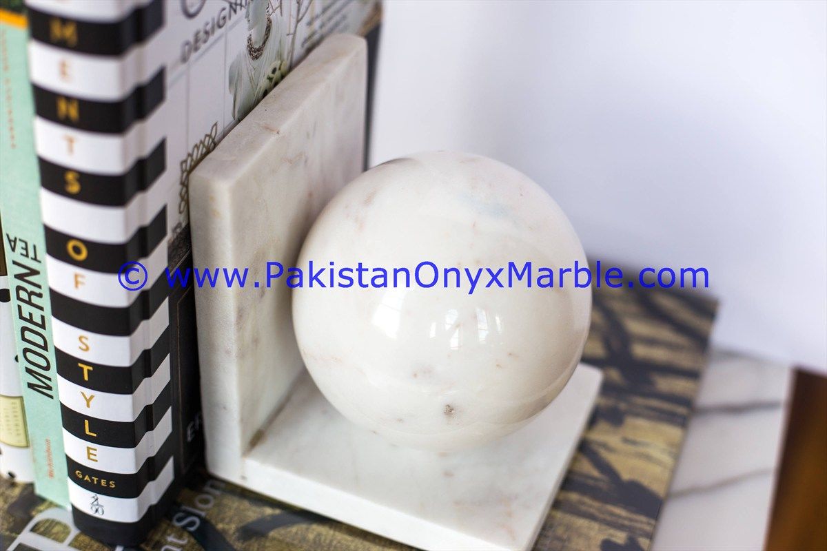 Marble Ball Sphere handcarved Bookends-03