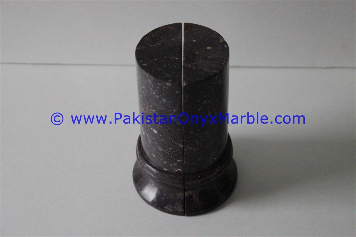 Marble column pillar pedestal Shaped handcarved column pillar pedestal round bookends-01