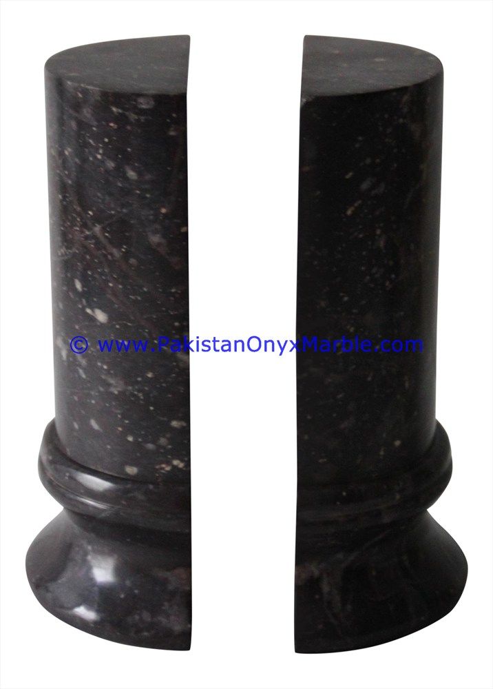 Marble column pillar pedestal Shaped handcarved column pillar pedestal round bookends-04