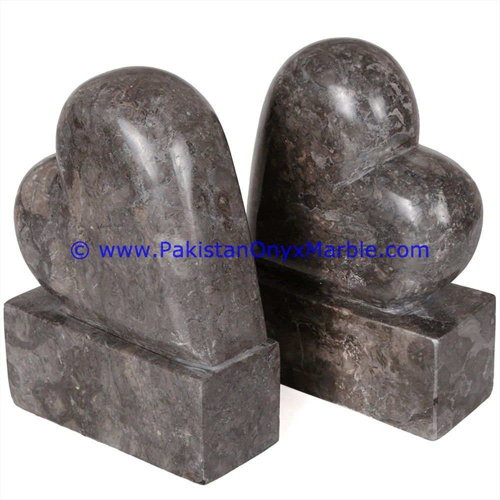 Marble heart Shaped handcarved bookends-01
