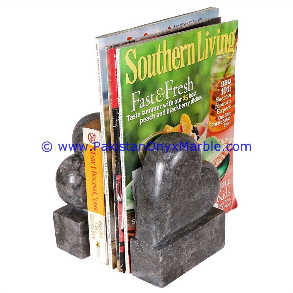 Marble heart Shaped handcarved bookends-02