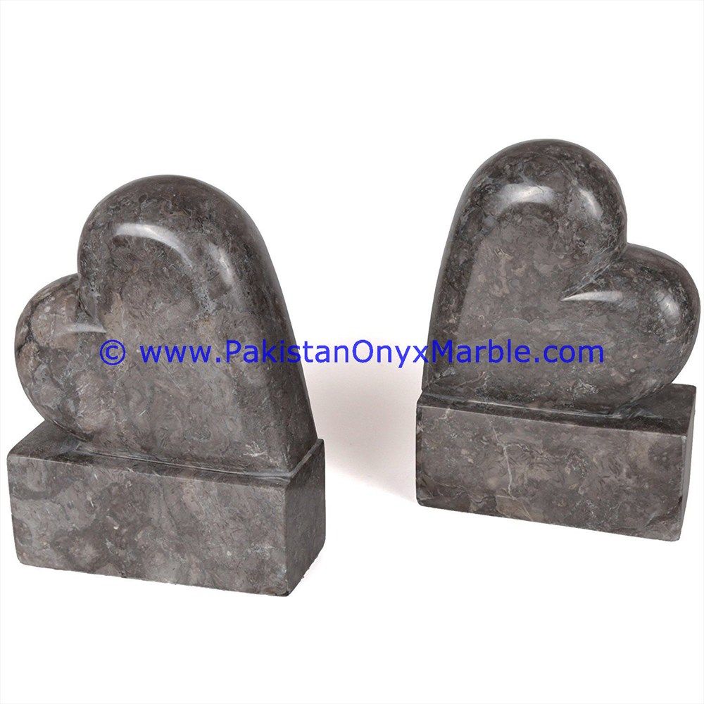 Marble heart Shaped handcarved bookends-03