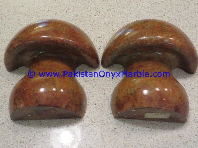 Marble mushroom Shaped handcarved bookends-04
