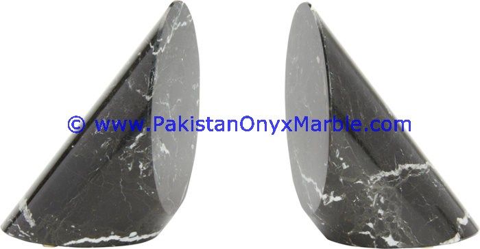 Marble round-d Shaped handcarved bookends-01