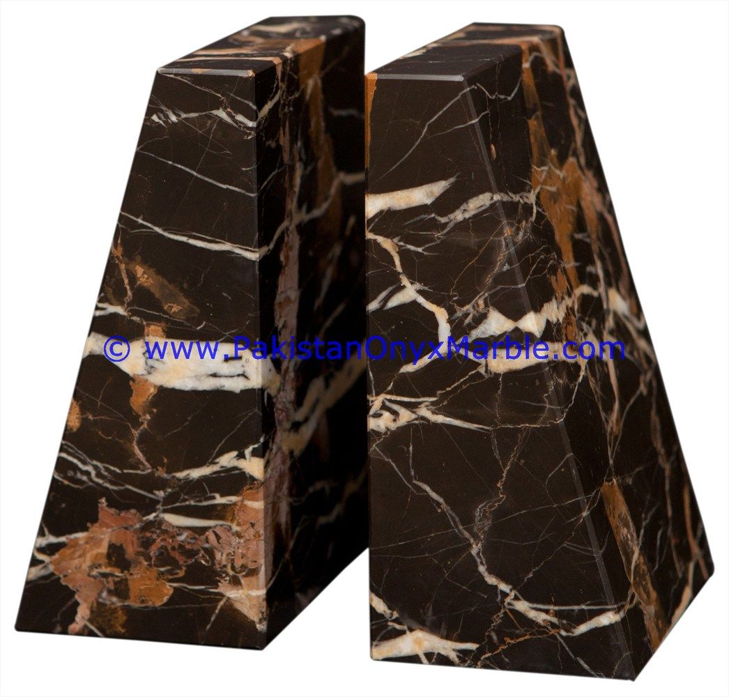 Marble triangle classic Shaped handcarved bookends-01