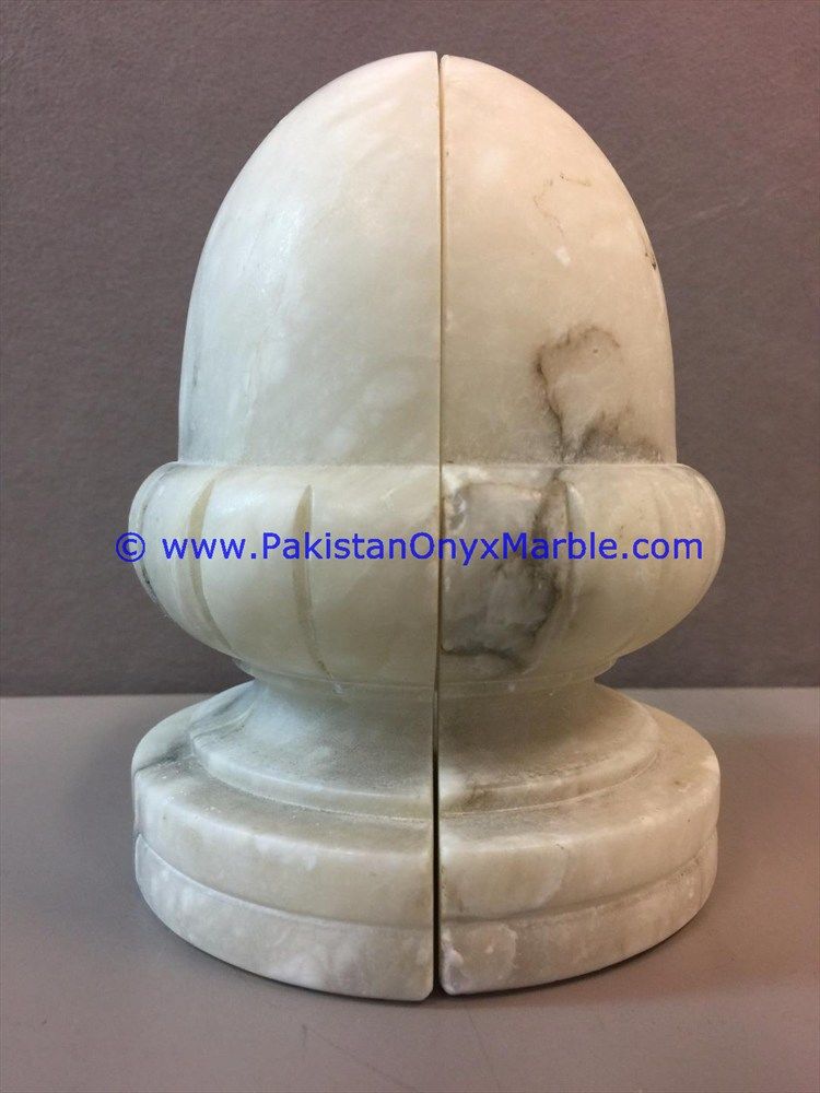 Marble trophy acorn Shaped handcarved bookends-04