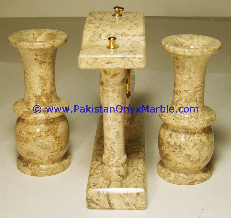 Marble column pillar Shaped Clock Handcarved Home Decor Gifts-02