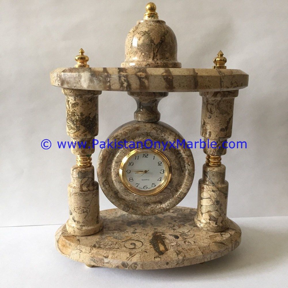 Marble column pillar Shaped Clock Handcarved Home Decor Gifts-04