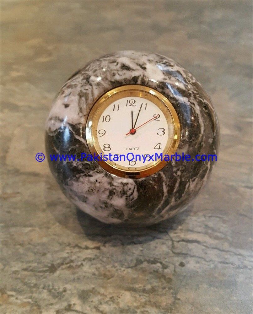 Marble desk round Shaped Clock Handcarved Home Decor Gifts-02