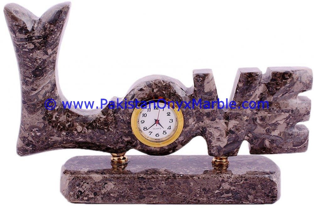 Marble love word Shaped Clock handcarved Home Decor Gifts-03