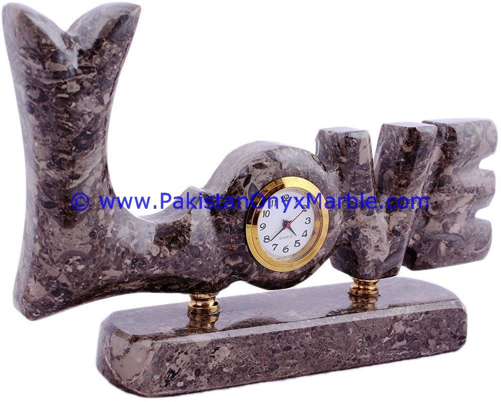 Marble love word Shaped Clock handcarved Home Decor Gifts-04