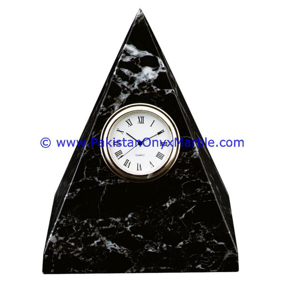 Marble pyramid Shaped Clock handcarved Home Decor Gifts-01