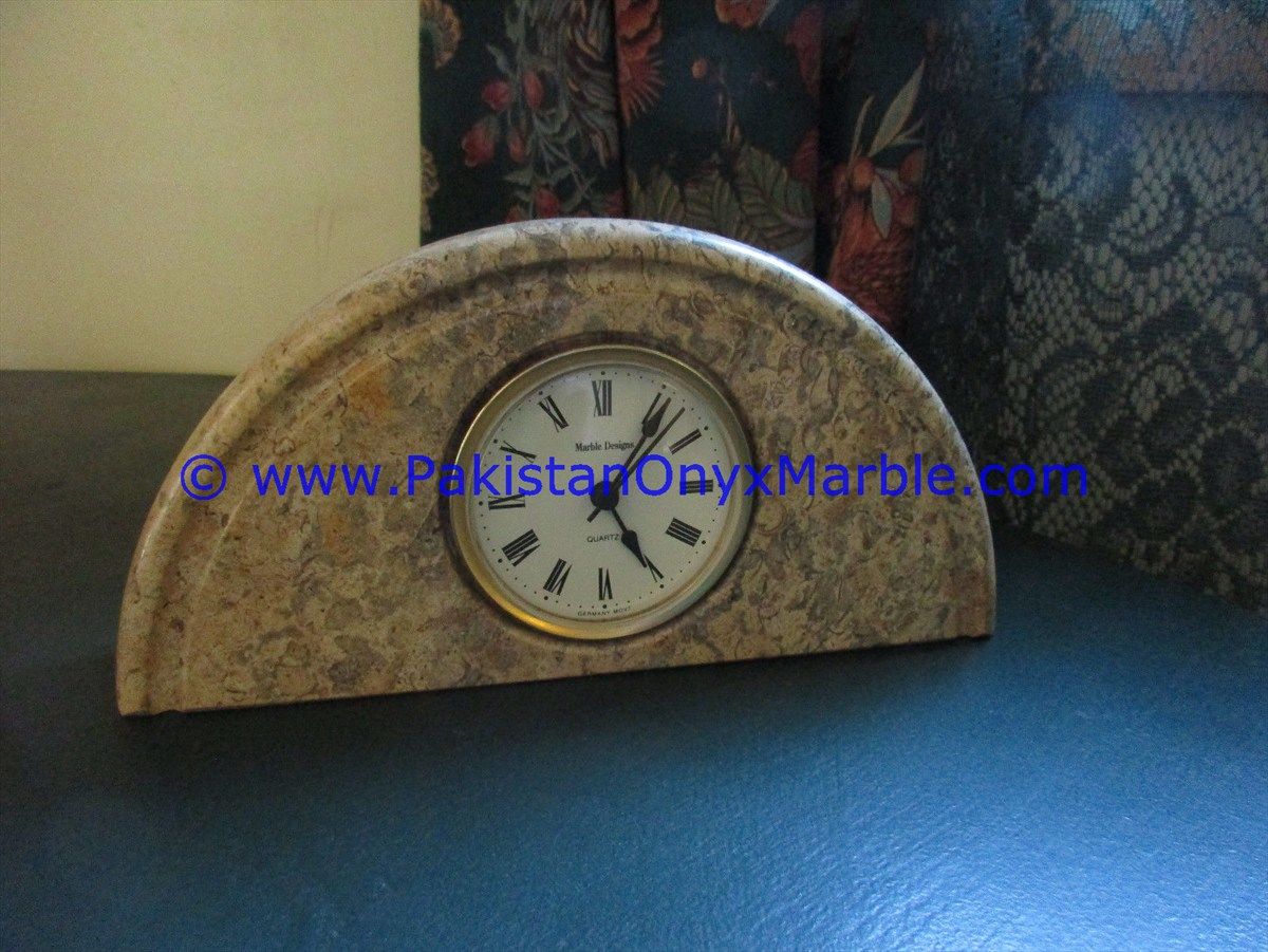 Marble round Shaped Clock handcarved Home Decor Gifts-04