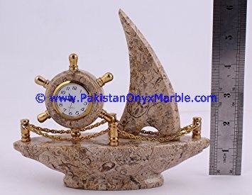 Marble ship Shaped Clock handcarved Home Decor Gifts-02
