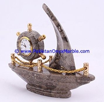 Marble ship Shaped Clock handcarved Home Decor Gifts-03