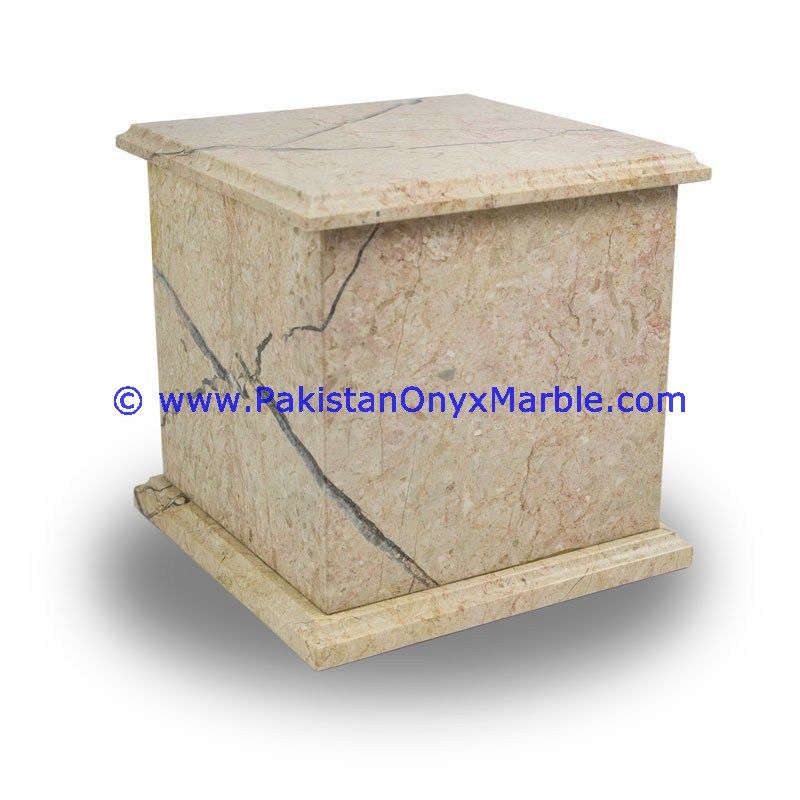 Marble urns Rectangle Square Verona sahara beige Marble cremation Keepsake Ashes-02