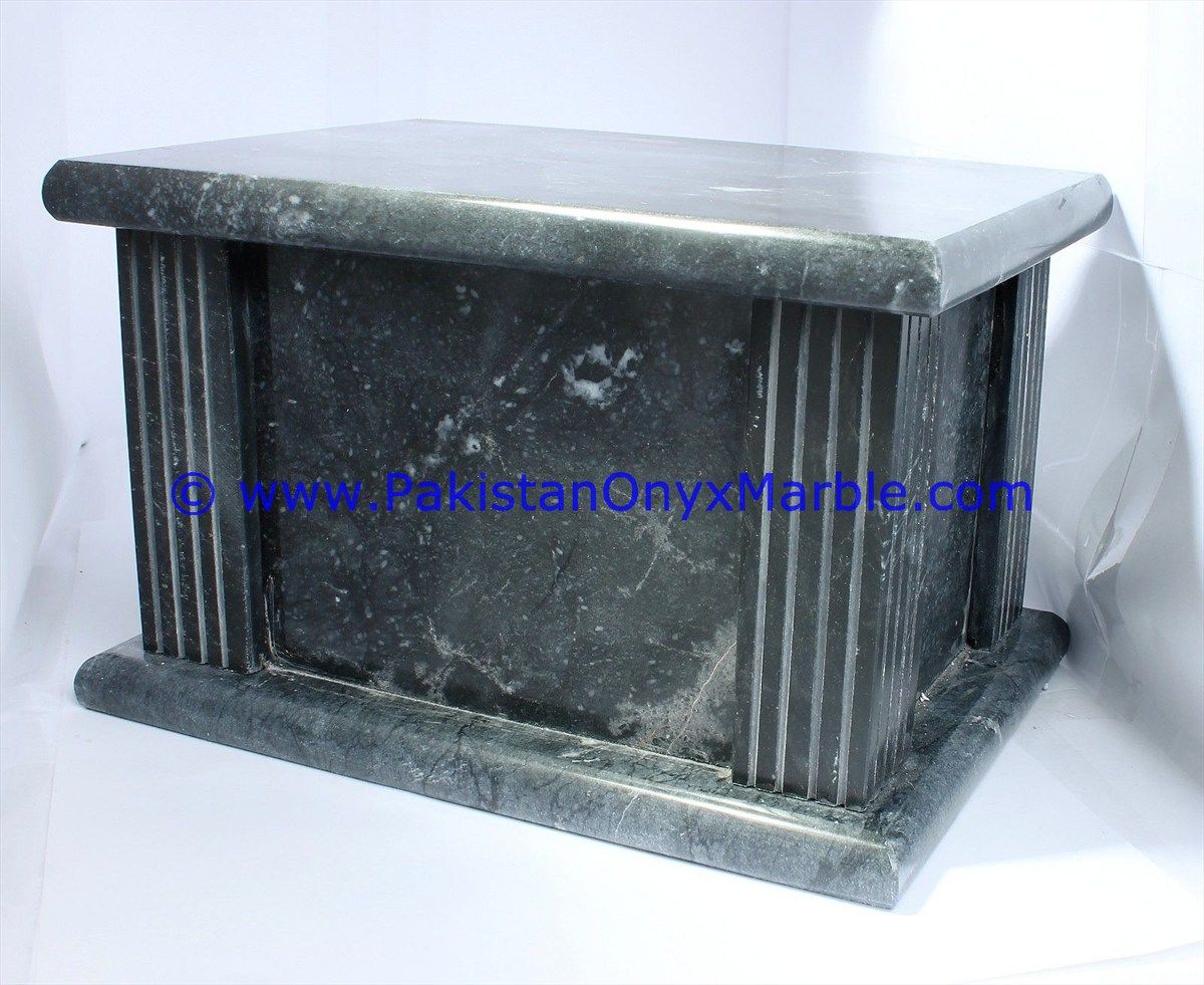 Marble urns Rectangle Square Jet Black Marble cremation Keepsake Ashes-02