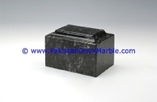 Marble urns Rectangle Square Jet Black Marble cremation Keepsake Ashes-04