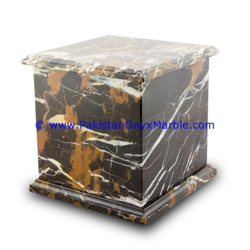 Marble urns Rectangle Square fossil corel teakwood ocenaic Marble cremation Keepsake Ashes-01