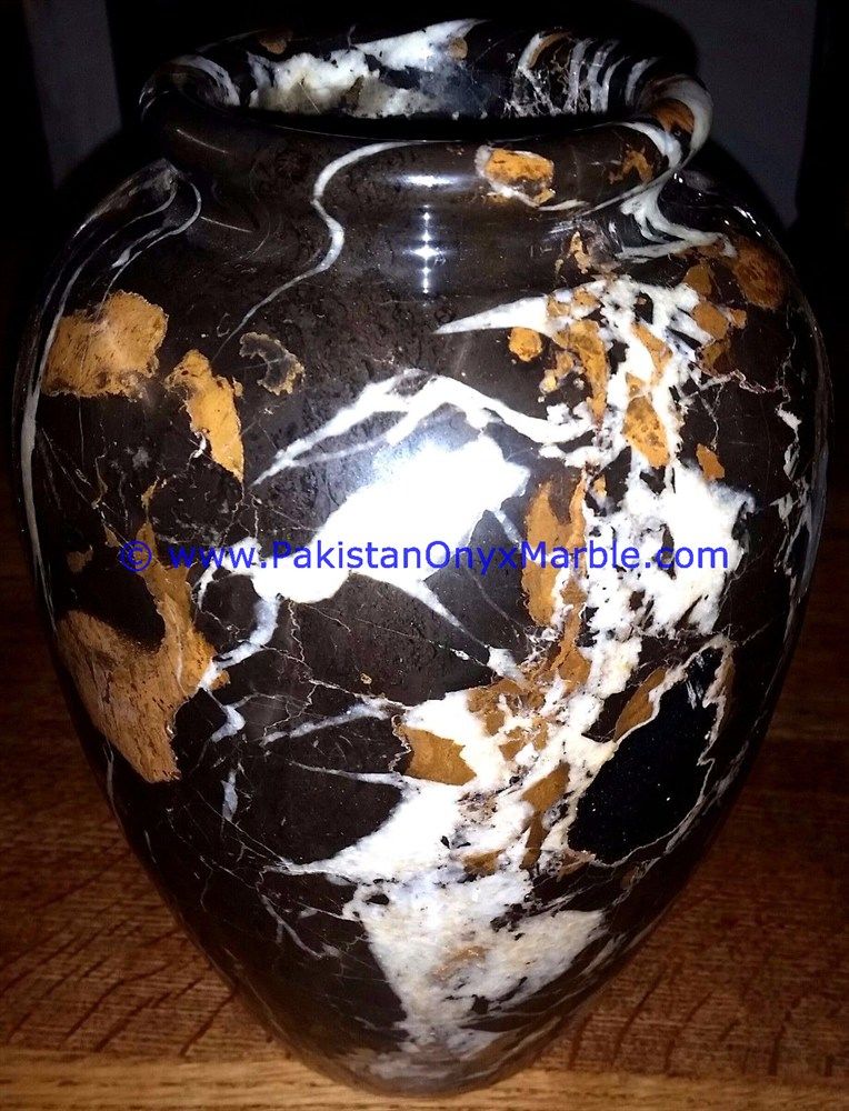 marble flowers Vases black and gold marble  Planters Pot home office decor-03