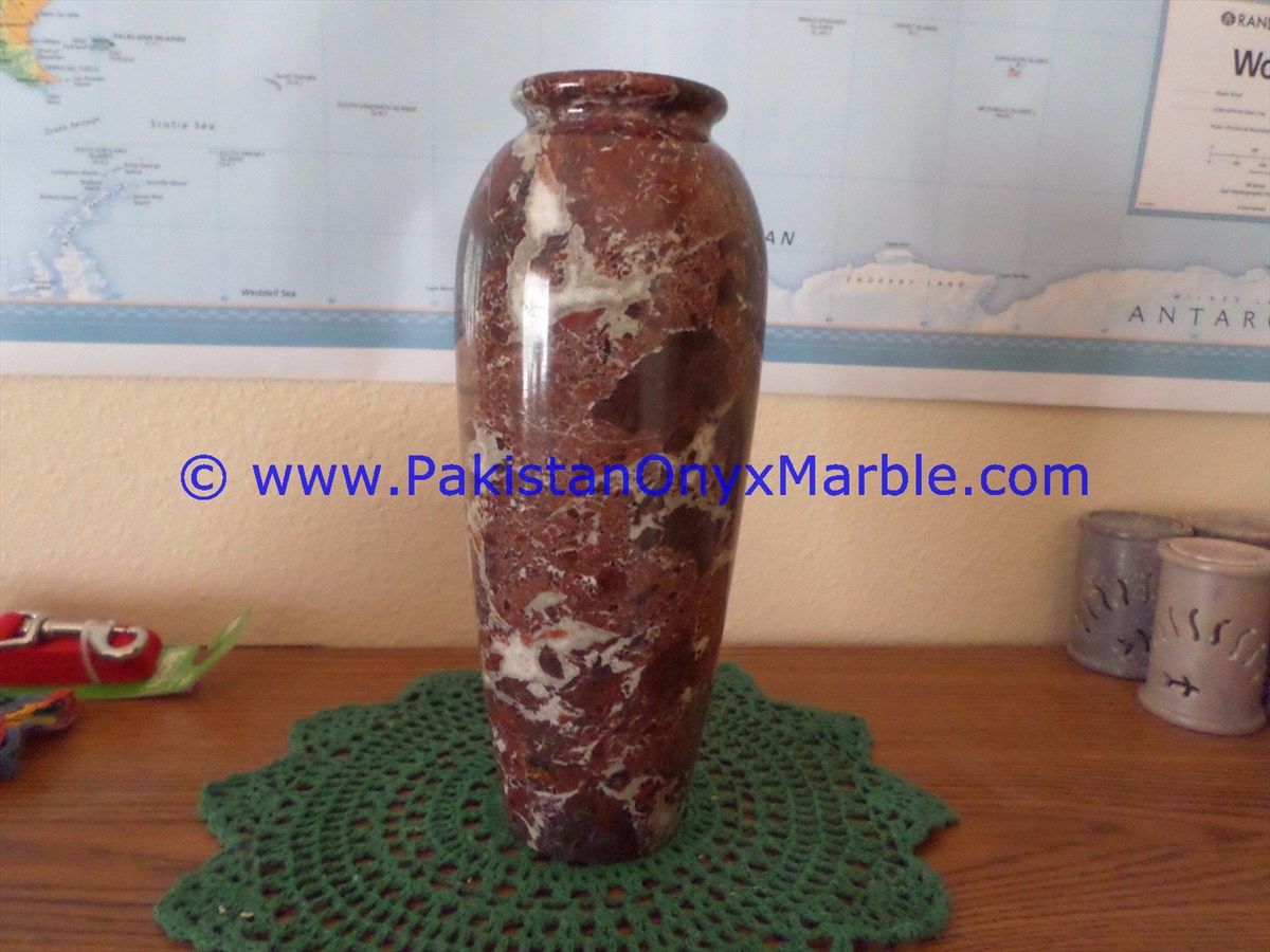 marble flowers Vases red zebra marble  Planters Pot home office decor-01