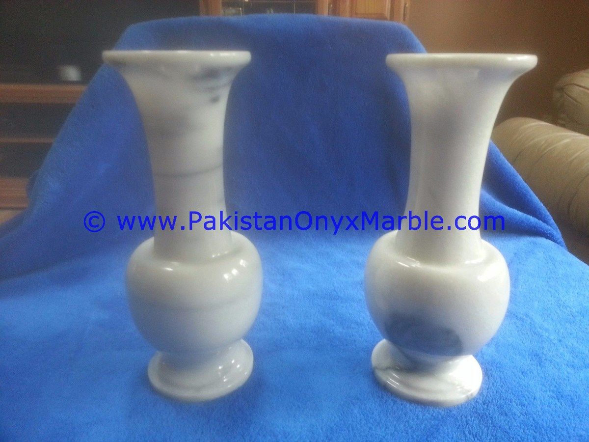 marble flowers Vases ziarat carrara white marble  Planters Pot home office decor-01